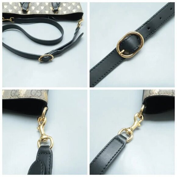 GUCCI Brown Bee Canvas Satchel 600-031425 - Picture 8 of 12